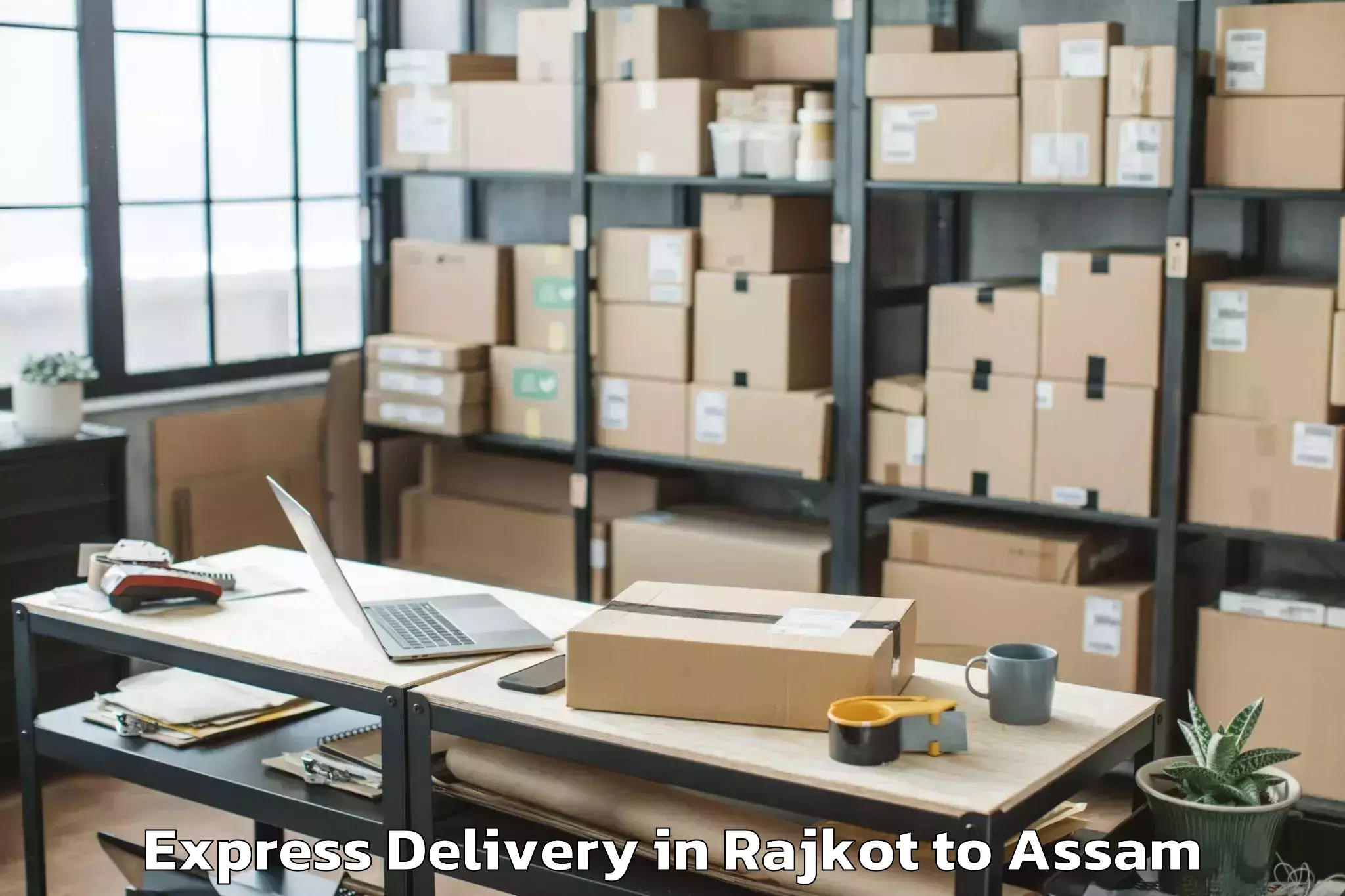 Book Rajkot to Dibrugarh University Express Delivery Online